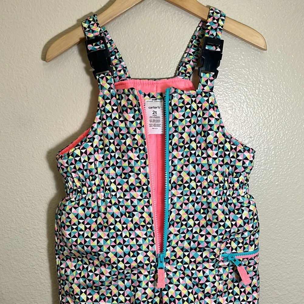 Carter’s Multicolor Patterned Winter Snow Bib Overalls